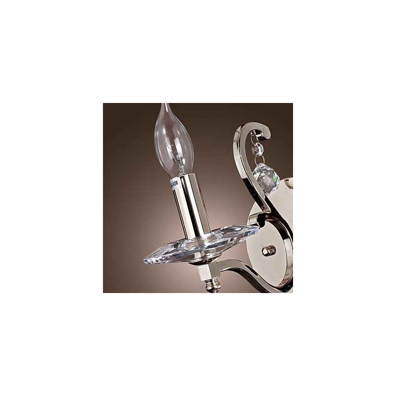 Crystal Candle Wall Lights Modern Contemporary Metal