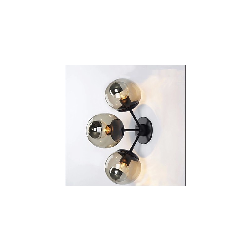 Wall Sconces Glass ball 3Lights Outdoor Indoor Wall Lightsl Rustic Lodge Metal