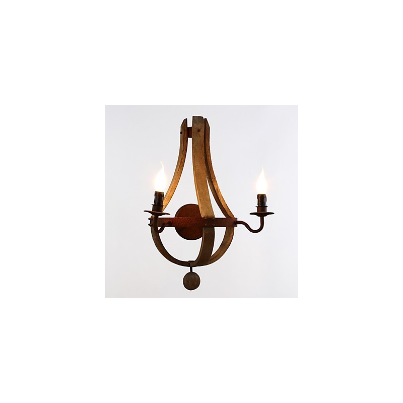 Mini Style Wall Sconces Rustic Lodge Wood Bamboo