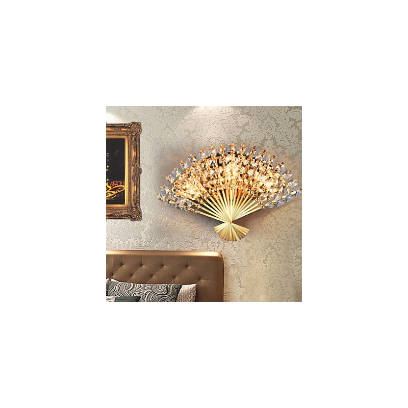 Valentine'S Day The Fan Wall Decoration Gifts Contemporary And Contracted Crystal Wall Lamp Light