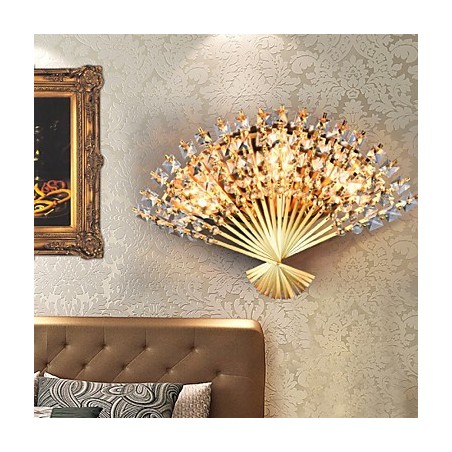 Valentine'S Day The Fan Wall Decoration Gifts Contemporary And Contracted Crystal Wall Lamp Light