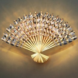 Valentine'S Day The Fan Wall Decoration Gifts Contemporary And Contracted Crystal Wall Lamp Light