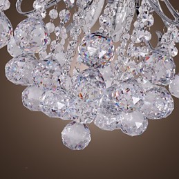 Modern Contemporary Crystal Mini Style Electroplated Metal Chandelier Flush Mount