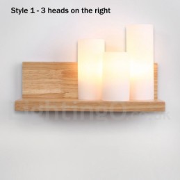 Mini Style Wall Sconces with Glass Shades Modern Contemporary Wood Bamboo Wall Light