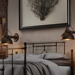 Loft Wrought Iron Pot Creative Vintage Wall Lamp Lights