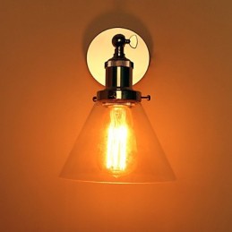 Art Deco Wall Light with Glass Cone Shade Down
