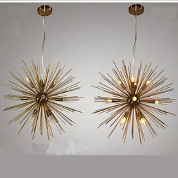 Retro Imitation Copper Creative line 12 Chandelier