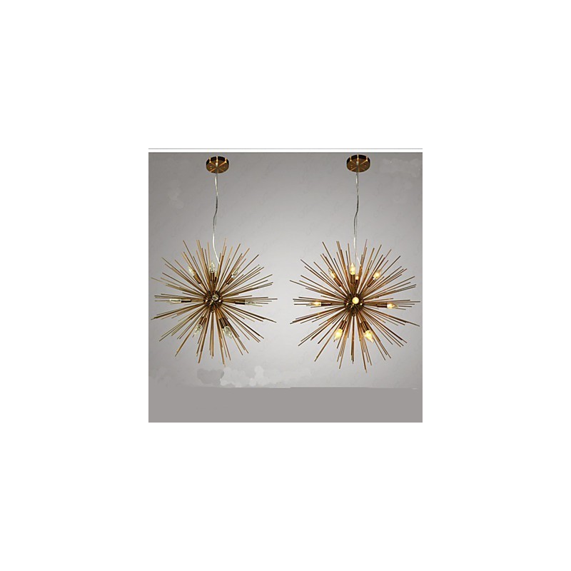 Retro Imitation Copper Creative line 12 Chandelier