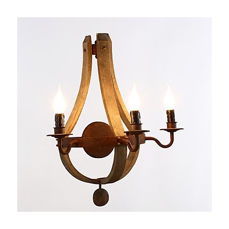 Mini Style Wall Sconces Rustic Lodge Wood Bamboo