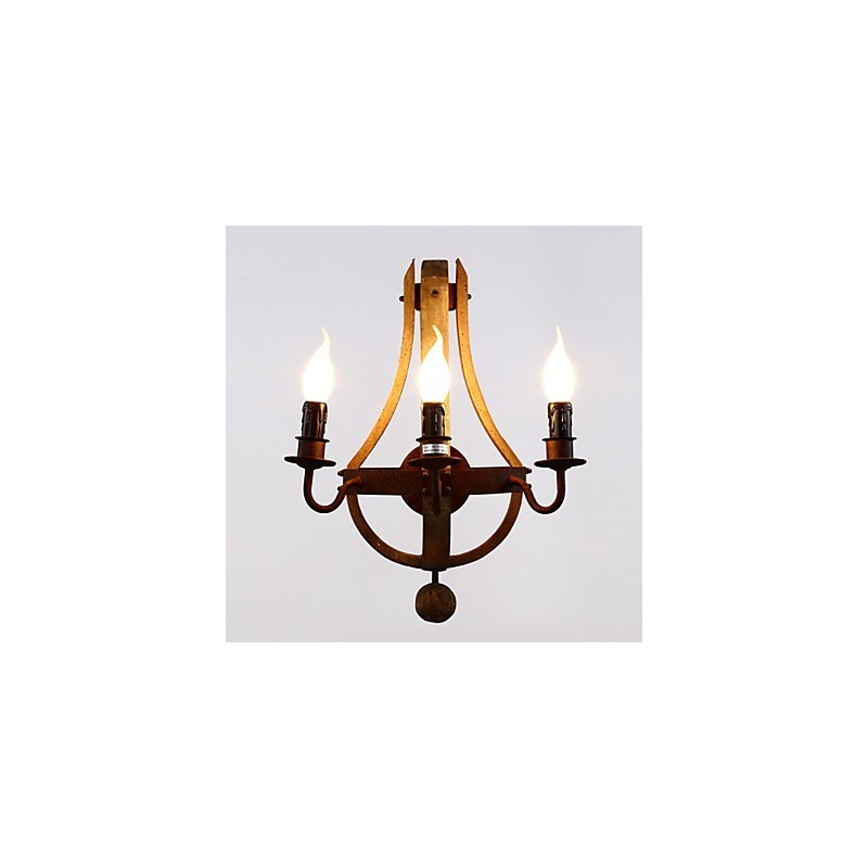 Vintage Amercian Rustic Wooden Wall Wine Barrel Lamp Liviing and Bedroom Lamp