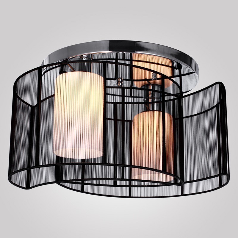 Ceiling Light Modern Design 2 Lights Black