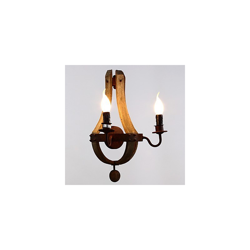 Mini Style Wall Sconces Rustic Lodge Wood Bamboo