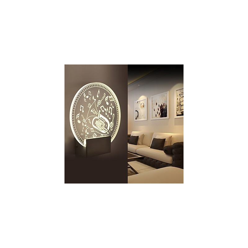 Acrylic Wall Lamp PVC Lamp Light Modern Contemporary Metal