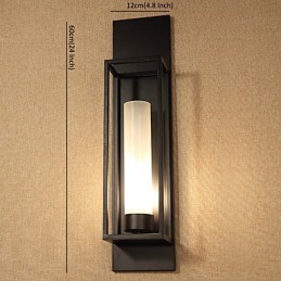 Wall Lights Wall Sconces Rustic Lodge Metal Dinning Room Bedroom Reading Room Metal+Glass