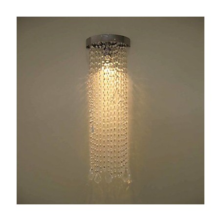 50W MR16 Chrome Finish Wall Light with Crystal Chains