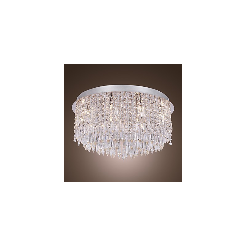Modern Contemporary Crystal Chrome Flush Mount