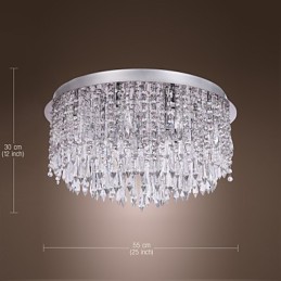 Modern Contemporary Crystal Chrome Flush Mount