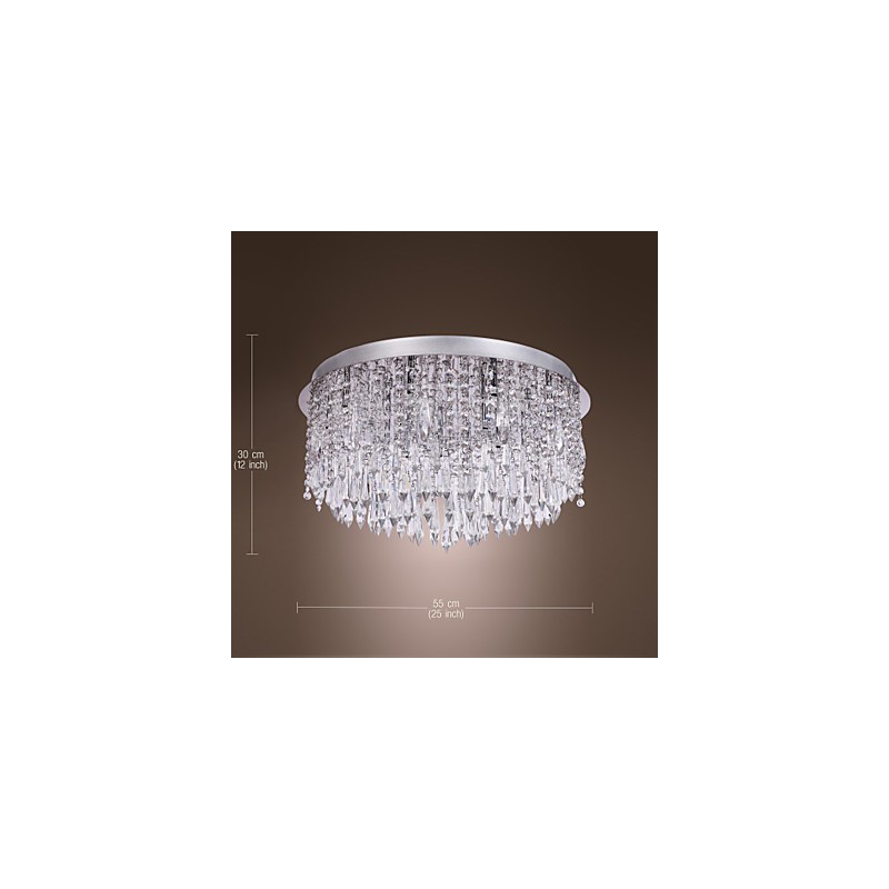 Modern Contemporary Crystal Chrome Flush Mount