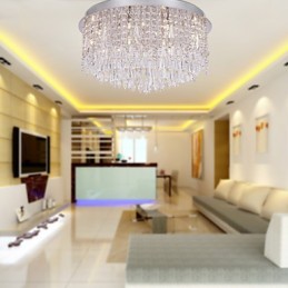 Modern Contemporary Crystal Chrome Flush Mount