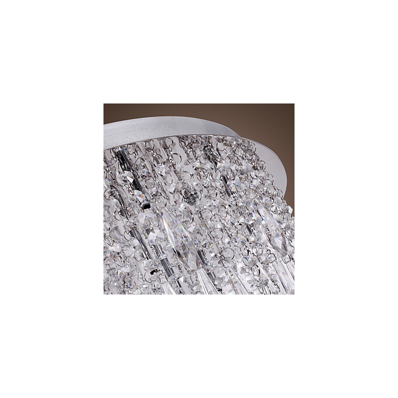 Modern Contemporary Crystal Chrome Flush Mount