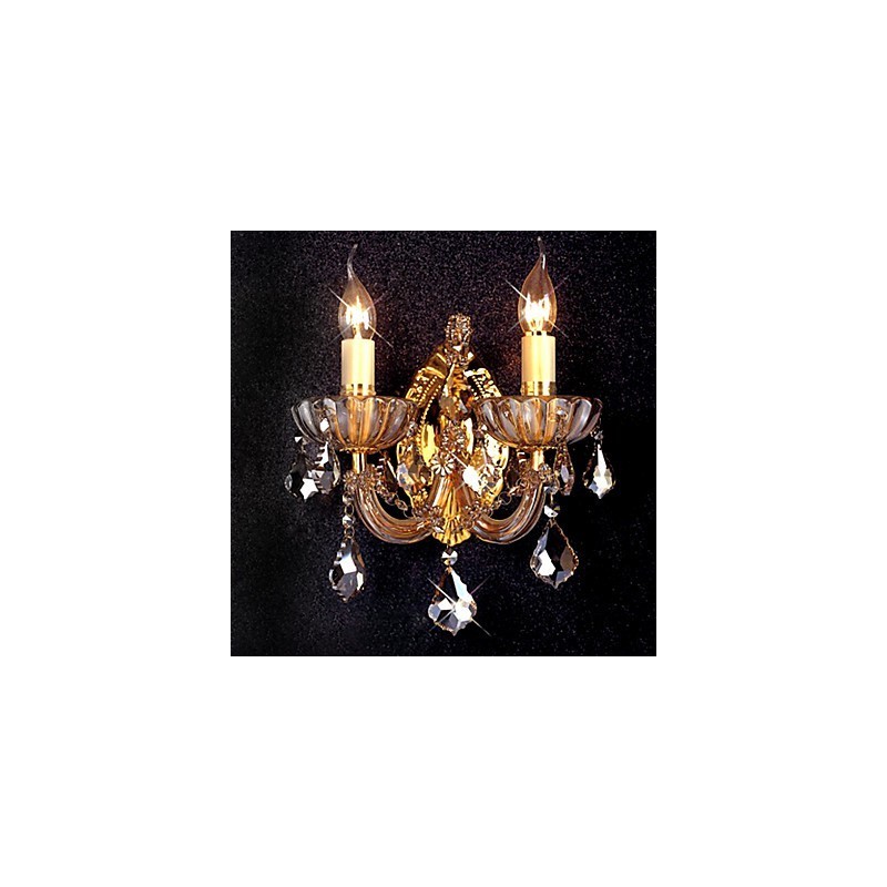 Elegant Crystal Wall Light with 2 Lights