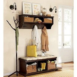 Nature Inspired Iron Wall Light with Transparent Glass Shade