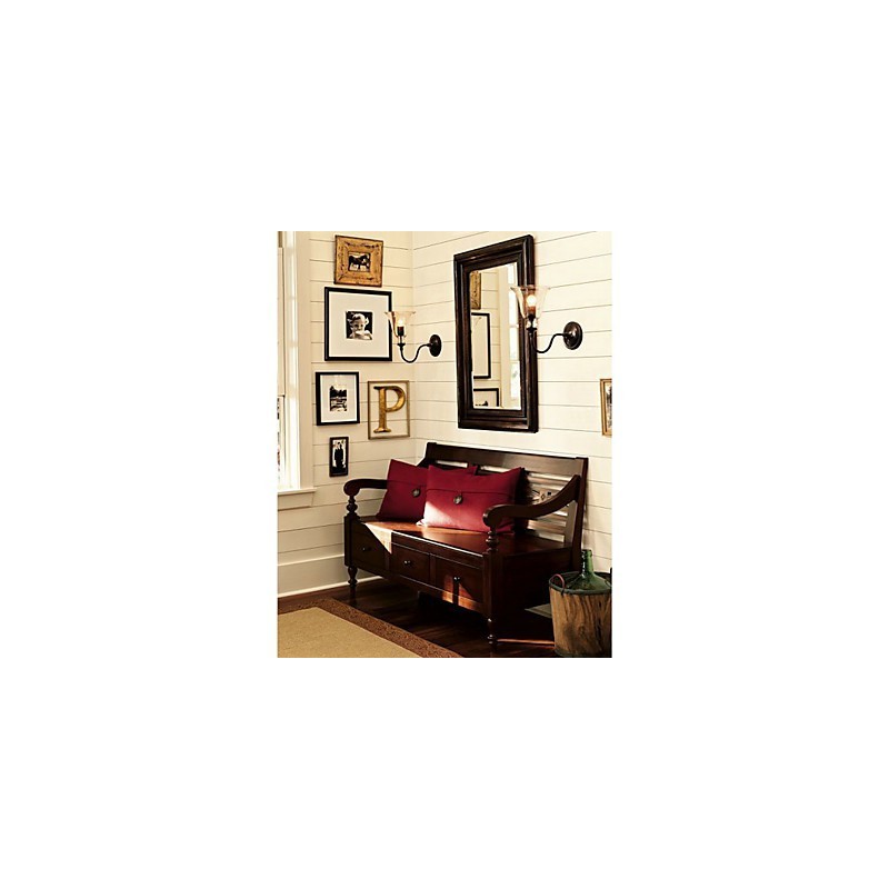 Nature Inspired Iron Wall Light with Transparent Glass Shade