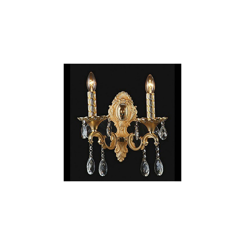 Golden Crystal Wall Light with 2 Lights