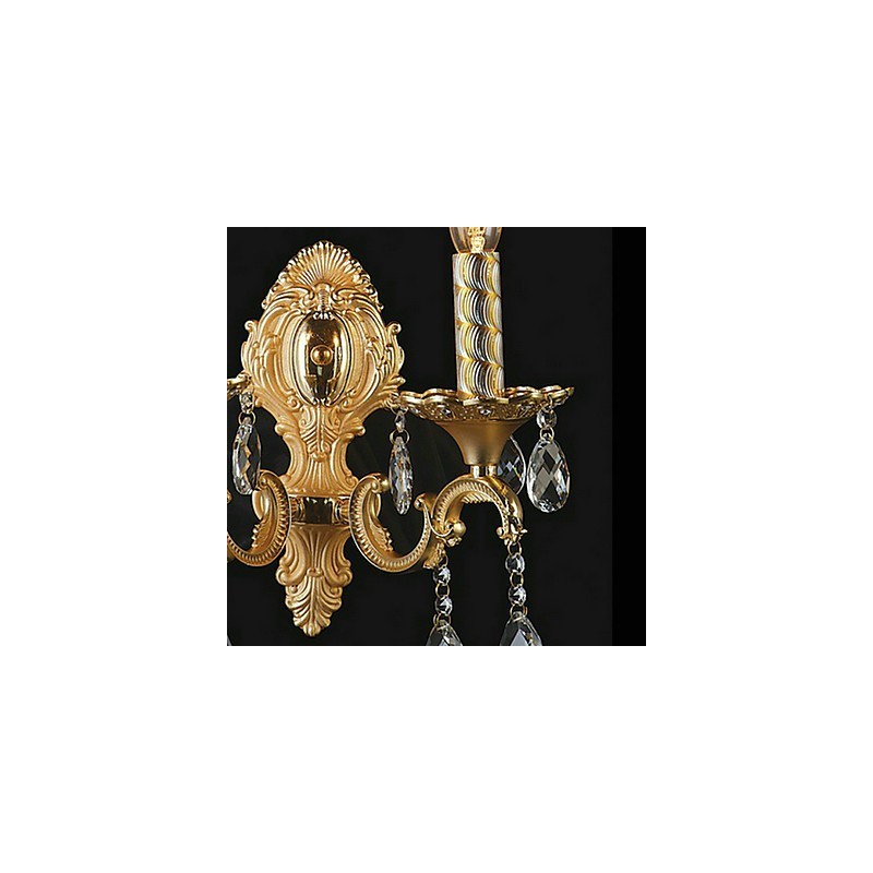 Golden Crystal Wall Light with 2 Lights