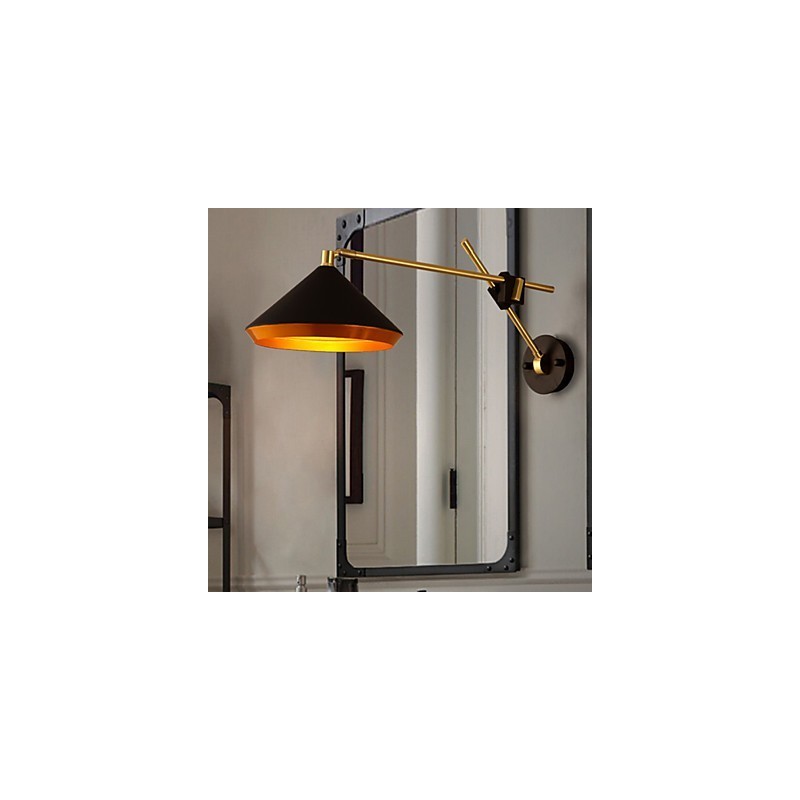 Rural Industrial Wind Restoring Ancient Ways Wrought Iron Rocker Arm Folded Wall Lamp Lights