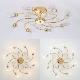 Artistic Aluminum Flush Mount Lights With Crystals