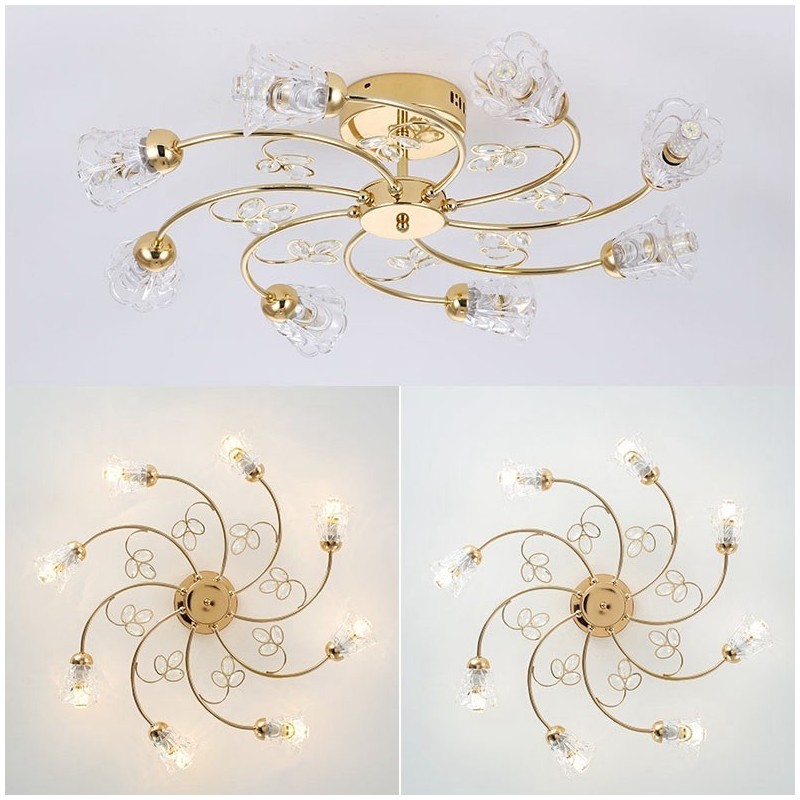 Artistic Aluminum Flush Mount Lights With Crystals