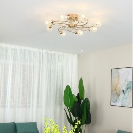 Artistic Aluminum Flush Mount Lights With Crystals