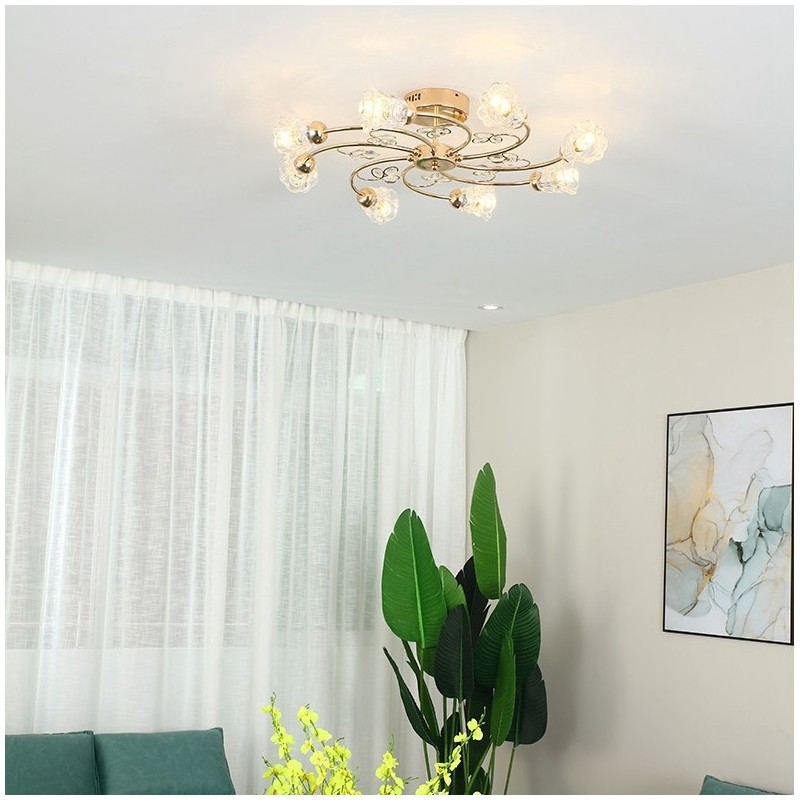 Artistic Aluminum Flush Mount Lights With Crystals