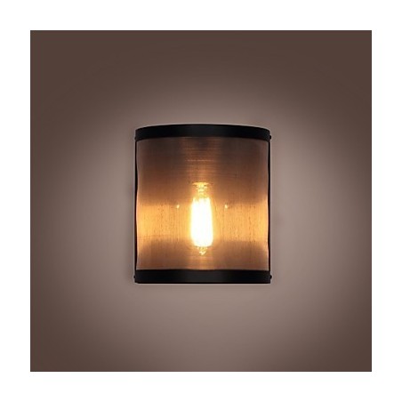 Vintage Style Simplicity steel Wire Mesh and Metal Wall Sconce Living Room Hallway Attic Garage Basement Wall Lamp