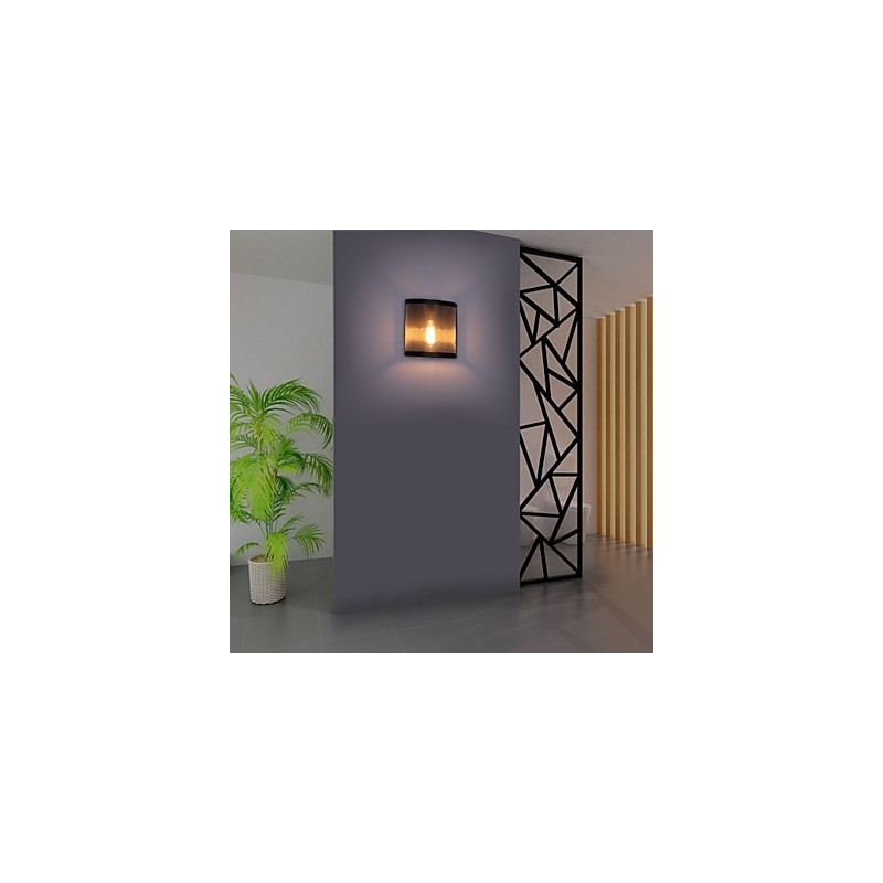 Vintage Style Simplicity steel Wire Mesh and Metal Wall Sconce Living Room Hallway Attic Garage Basement Wall Lamp