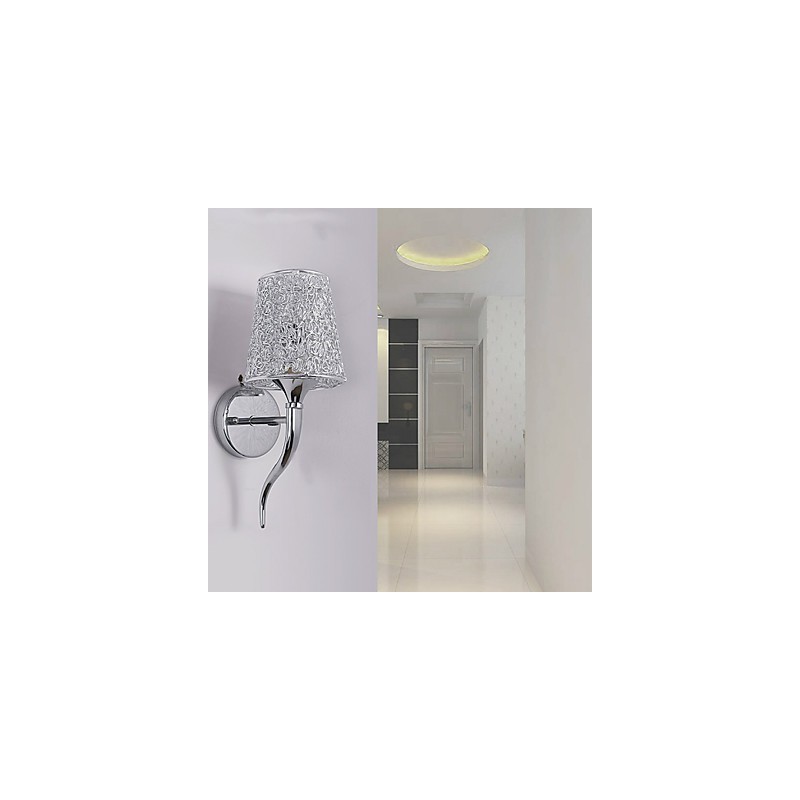 Silver Bedside Lamp Reading Wall Lamps Plumbing Trap Background Mirror Light