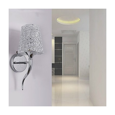 Silver Bedside Lamp Reading Wall Lamps Plumbing Trap Background Mirror Light