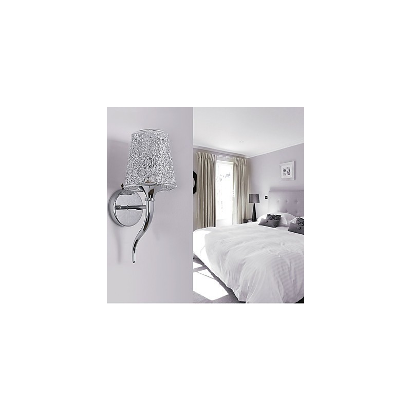 Silver Bedside Lamp Reading Wall Lamps Plumbing Trap Background Mirror Light