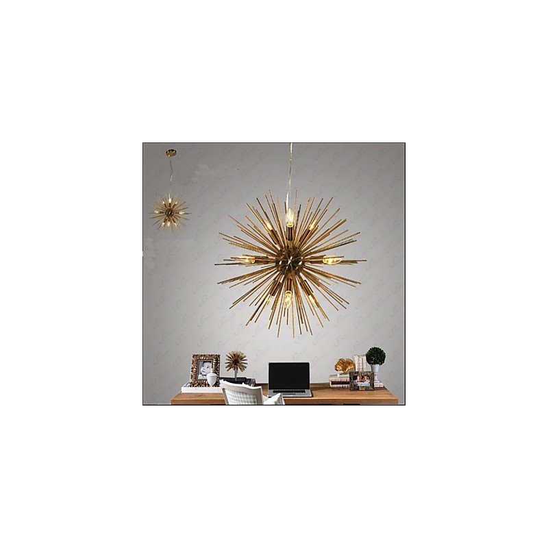 Retro Imitation Copper Creative line 10 Lights Chandelier