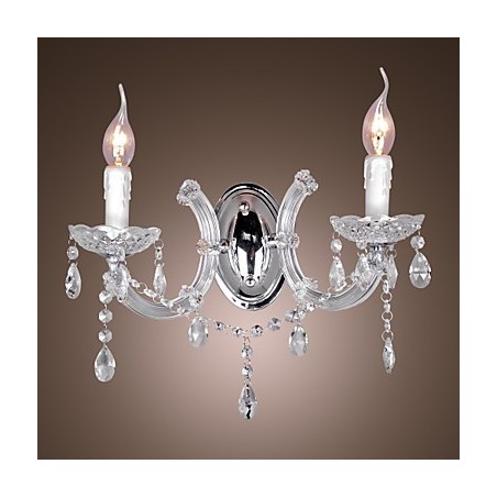 Elegant Crystal Wall Light with 2 Lights