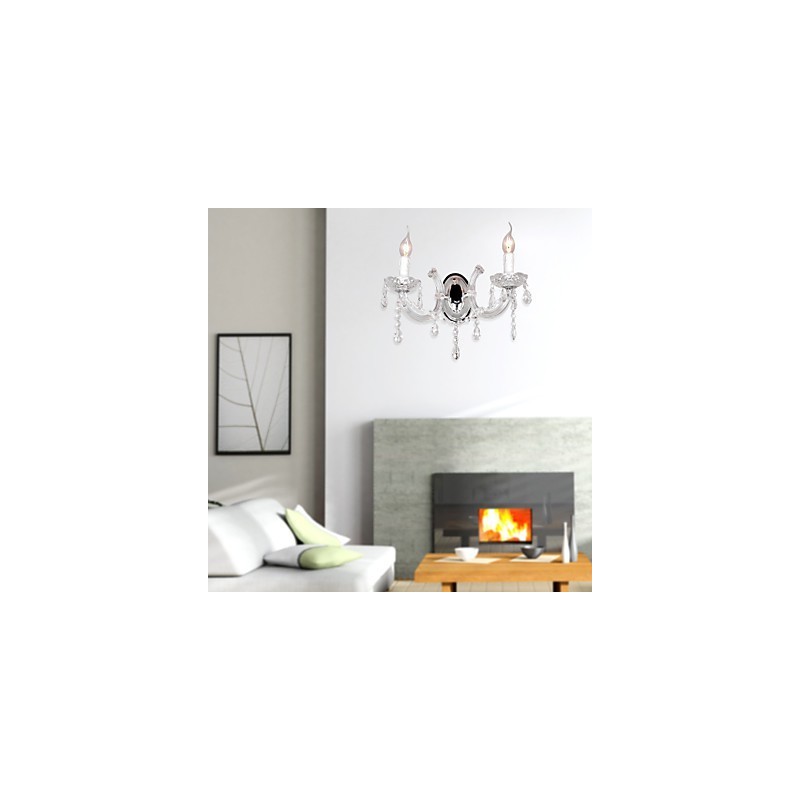 Elegant Crystal Wall Light with 2 Lights