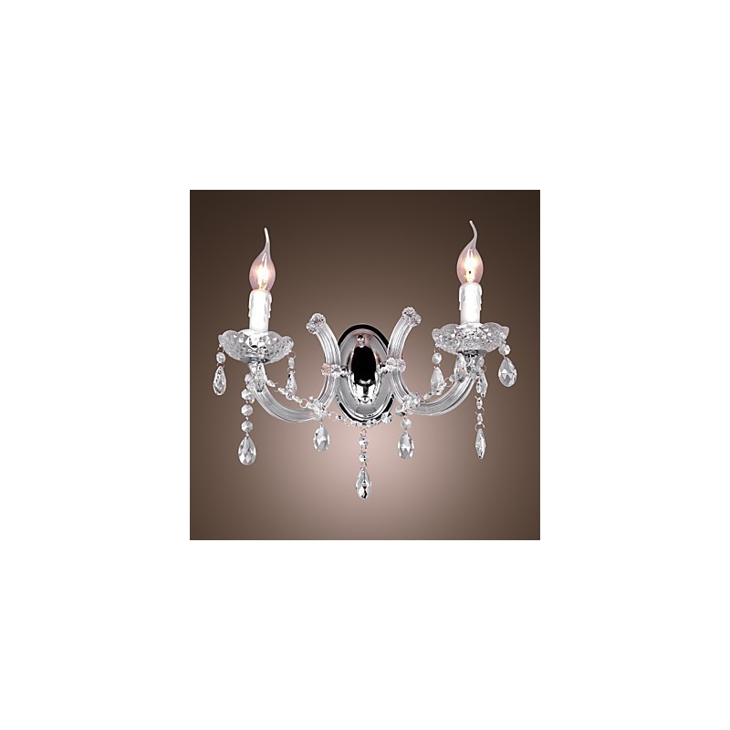 Elegant Crystal Wall Light with 2 Lights