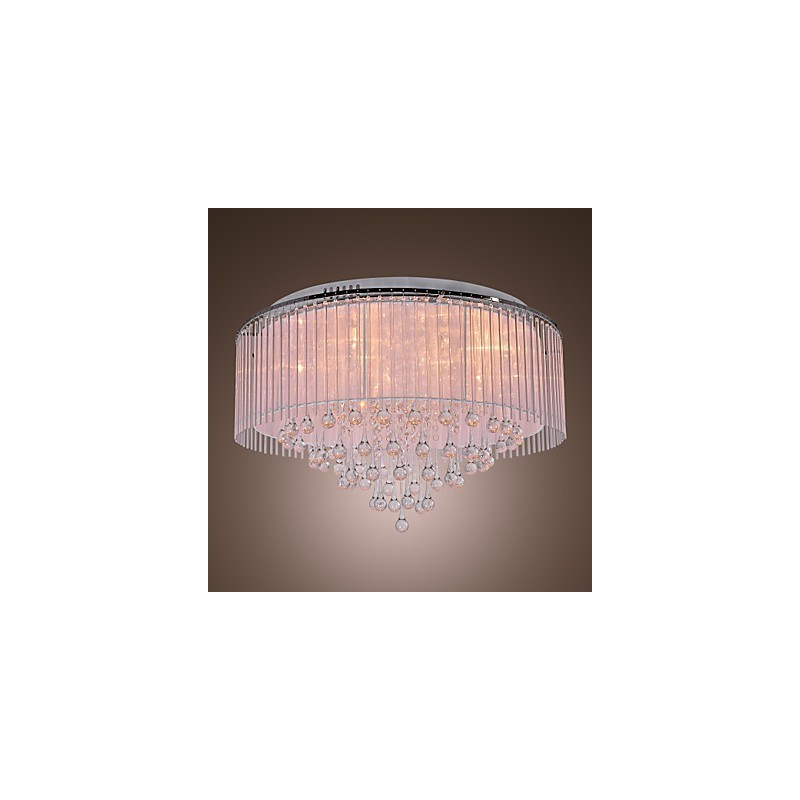 Modern Contemporary Crystal Electroplated Flush Mount