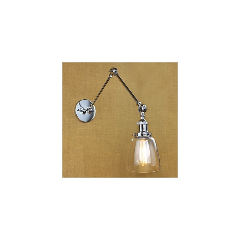 Chrome Glass Double Arm Adjustable Silver Bar KTV Bedside Aisle Restaurant Hotel Room wall