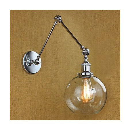 Chrome Glass Double Arm Adjustable Silver Bar KTV Bedside Aisle Restaurant Hotel Room wall