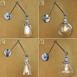 Chrome Glass Double Arm Adjustable Silver Bar KTV Bedside Aisle Restaurant Hotel Room wall