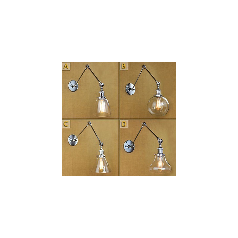 Chrome Glass Double Arm Adjustable Silver Bar KTV Bedside Aisle Restaurant Hotel Room wall