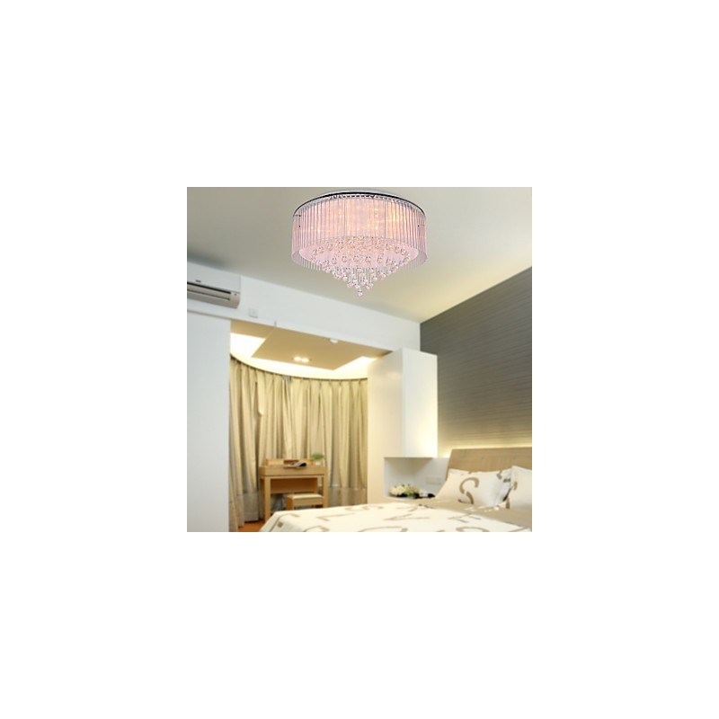 Modern Contemporary Crystal Electroplated Flush Mount