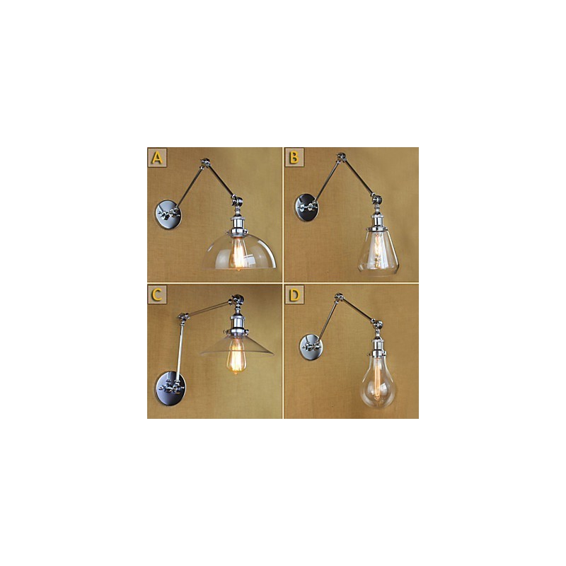Chrome Glass Telescopic Retro Wall Lamp